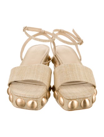 Cult Gaia Raffia Studded Accents Sandals
