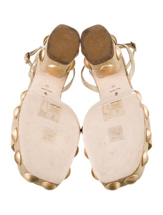 Cult Gaia Raffia Studded Accents Sandals