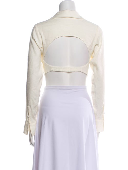 Cult Gaia V-Neck Long Sleeve Crop Top