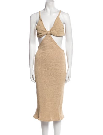 Cult Gaia V-Neck Midi Length Dress