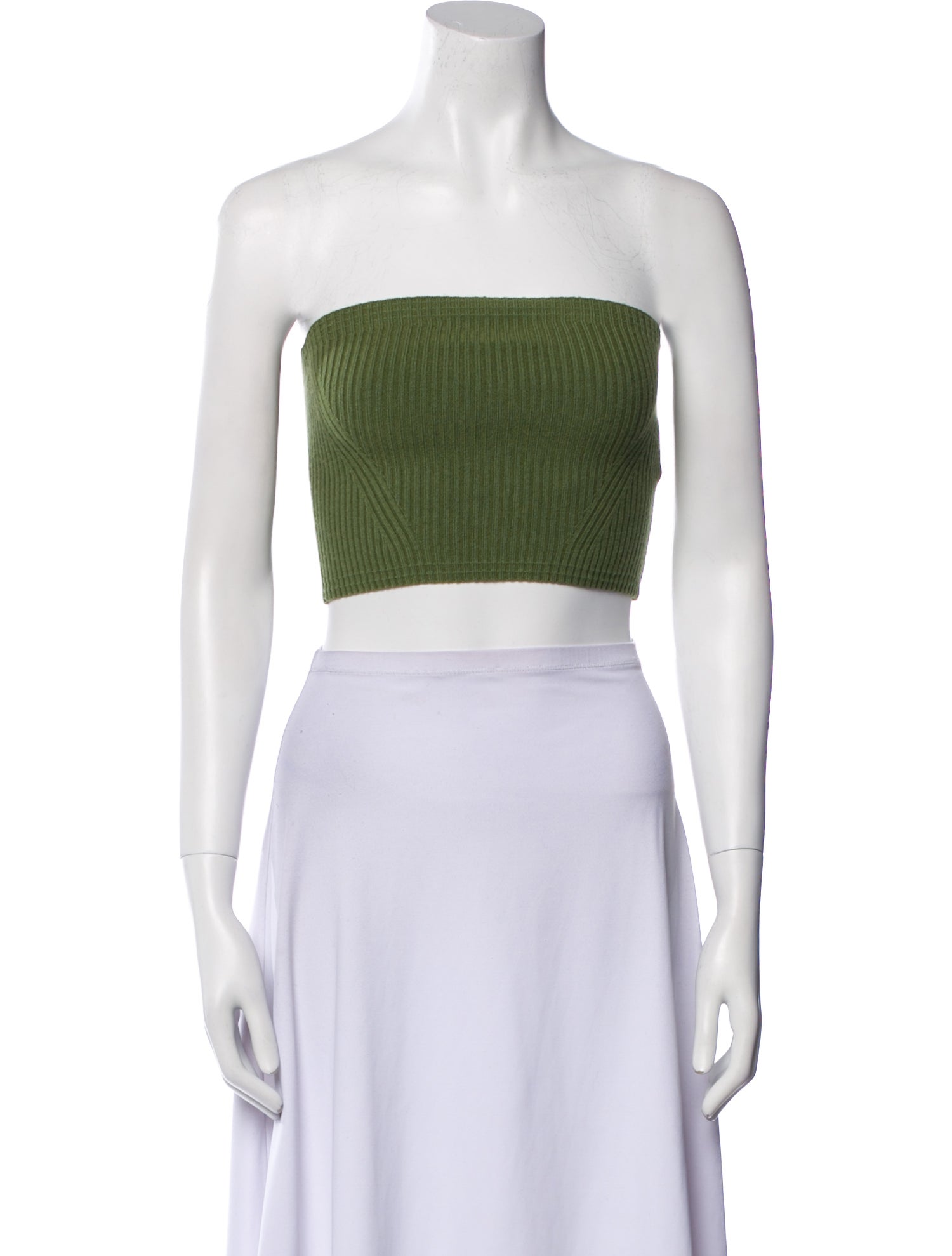 Cult Gaia Cashmere Strapless Crop Top