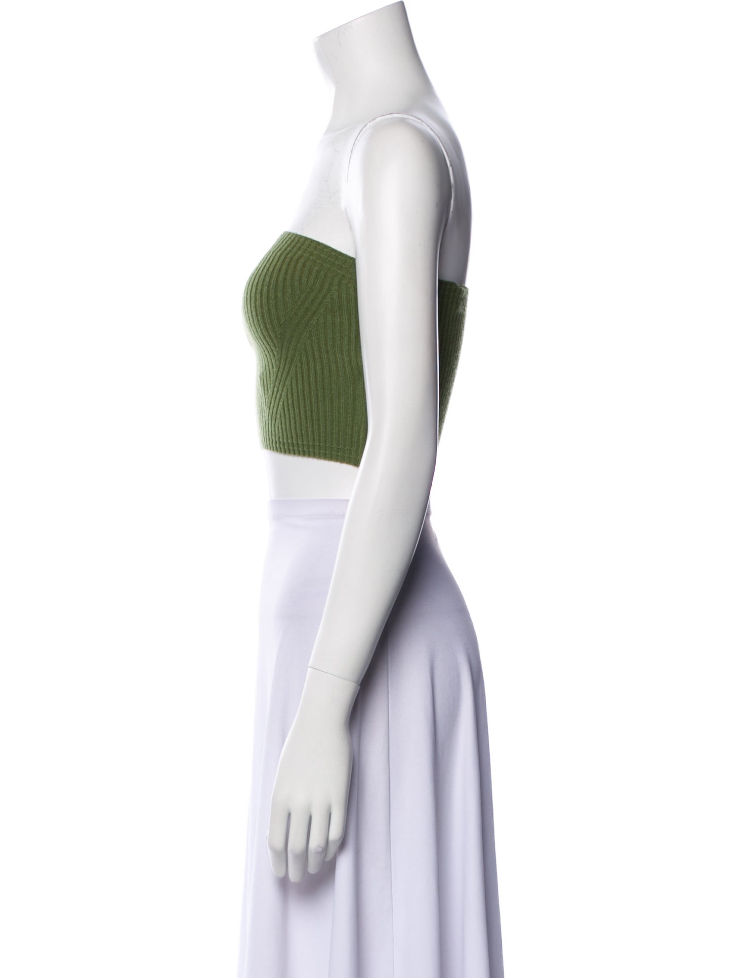 Cult Gaia Cashmere Strapless Crop Top