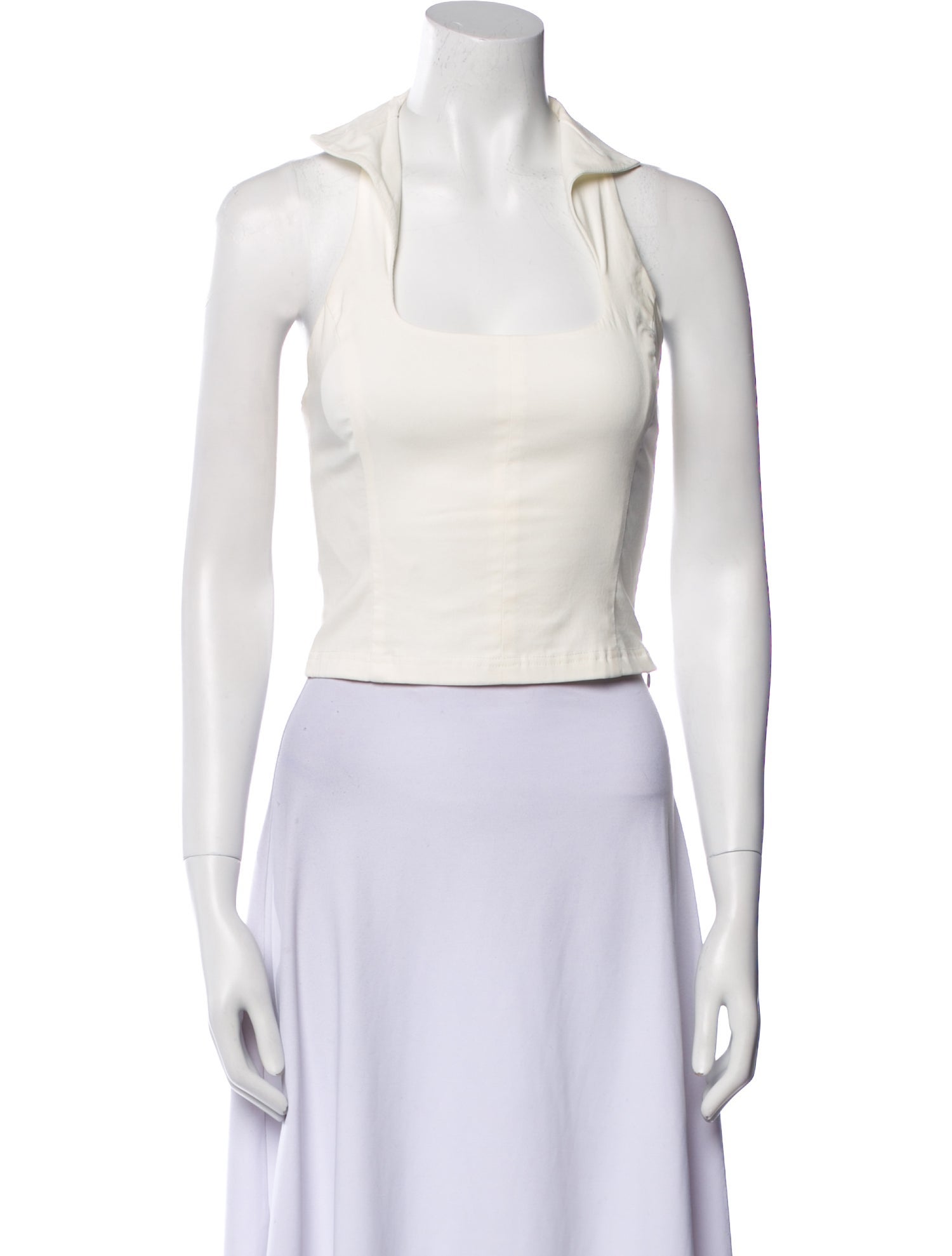 Cult Gaia Square Neckline Sleeveless Crop Top