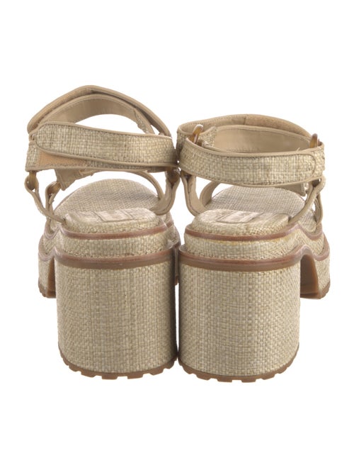 Cult Gaia Raffia Leather Trim Embellishment Espadrilles