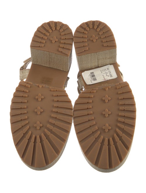 Cult Gaia Raffia Leather Trim Embellishment Espadrilles