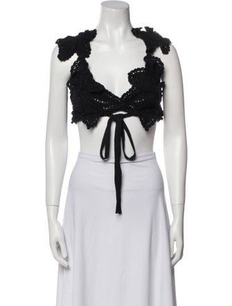 Cult Gaia V-Neck Sleeveless Crop Top