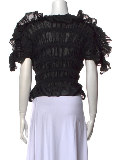 Cult Gaia Mock Neck Short Sleeve Crop Top