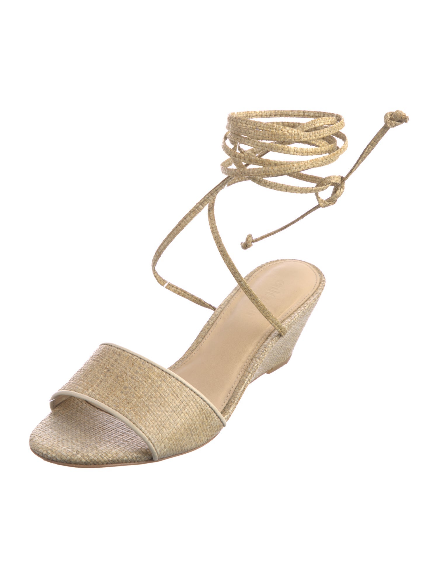 Cult Gaia Raffia Animal Print Gladiator Sandals