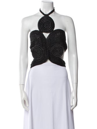 Cult Gaia Halterneck Sleeveless Crop Top