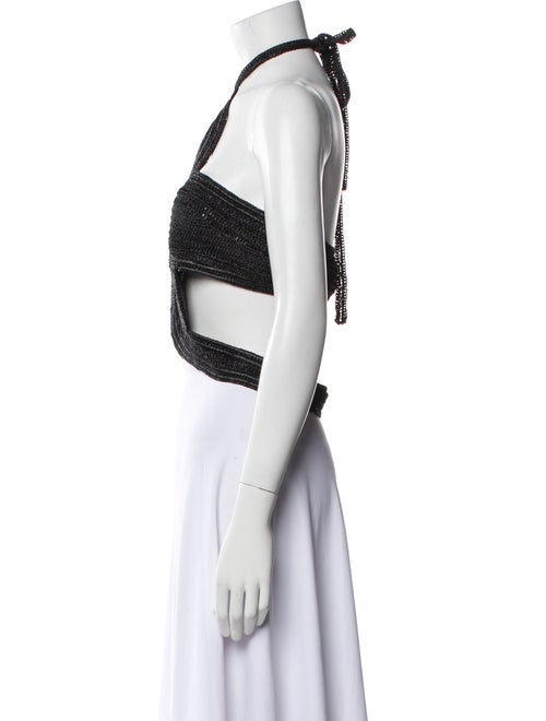 Cult Gaia Halterneck Sleeveless Crop Top