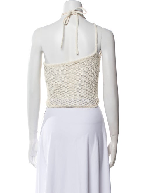 Cult Gaia Lace Pattern Halterneck Crop Top