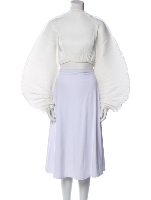 Cult Gaia Mock Neck Long Sleeve Crop Top