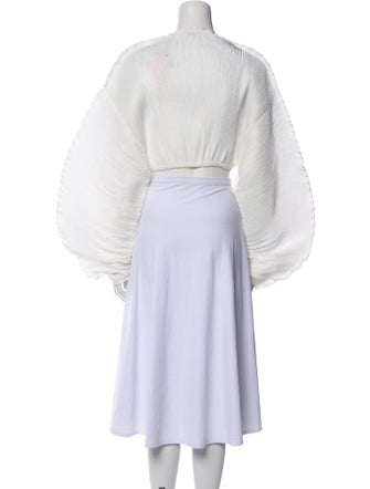 Cult Gaia Mock Neck Long Sleeve Crop Top