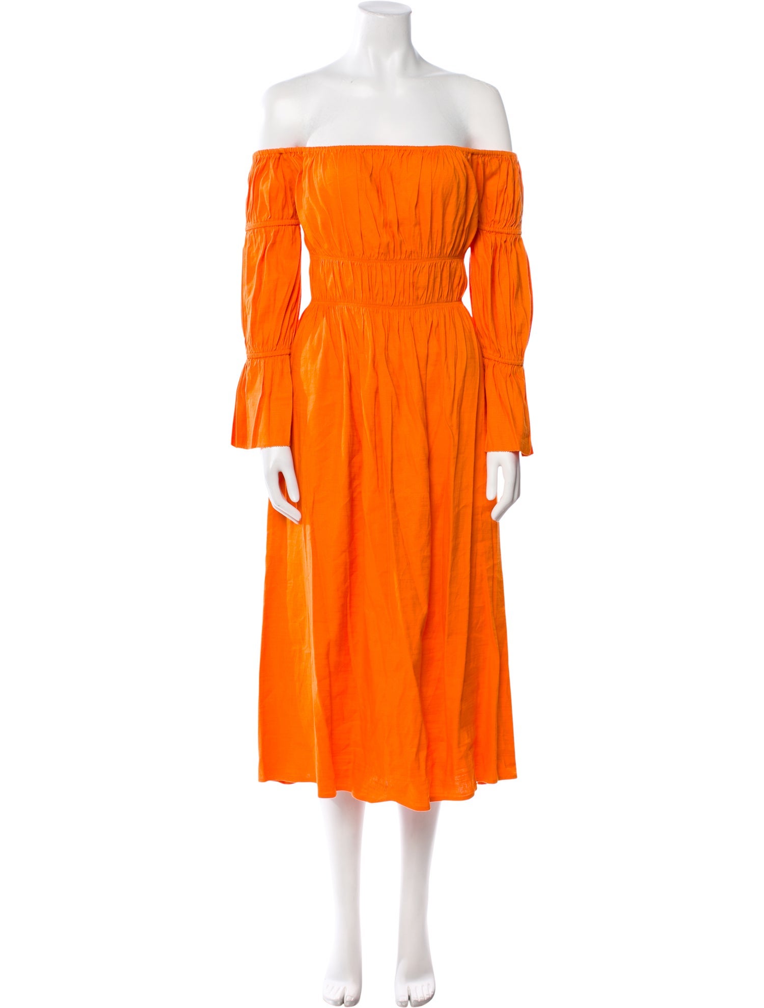 Cult Gaia Off-The-Shoulder Midi Length Dress