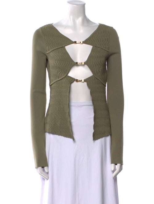 Cult Gaia V-Neck Long Sleeve Top