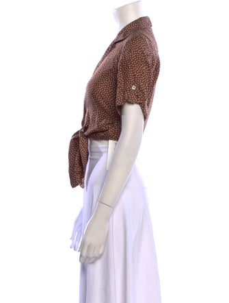 Cult Gaia Silk Polka Dot Print Crop Top