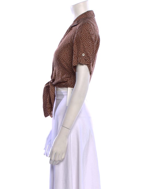 Cult Gaia Silk Polka Dot Print Crop Top