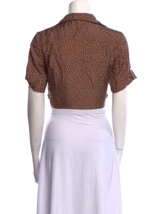 Cult Gaia Silk Polka Dot Print Crop Top