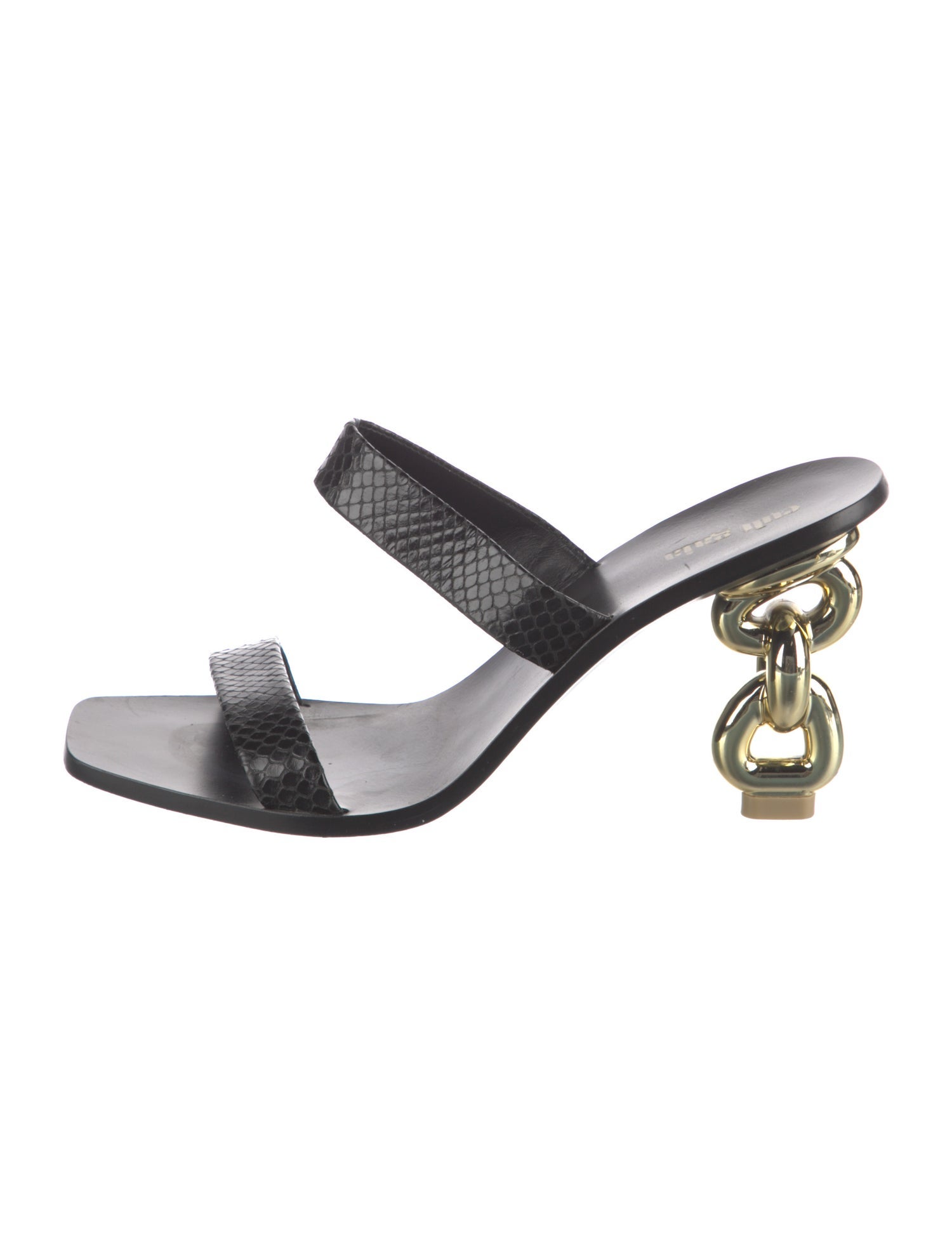 Cult Gaia Leather Animal Print Slides