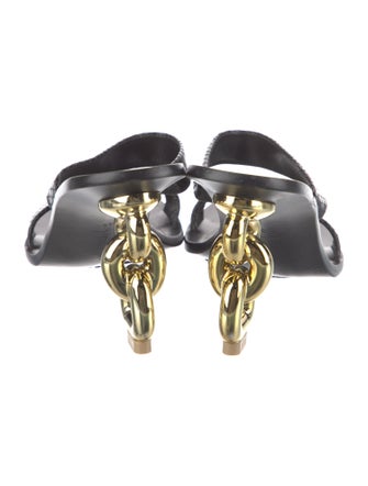 Cult Gaia Leather Animal Print Slides