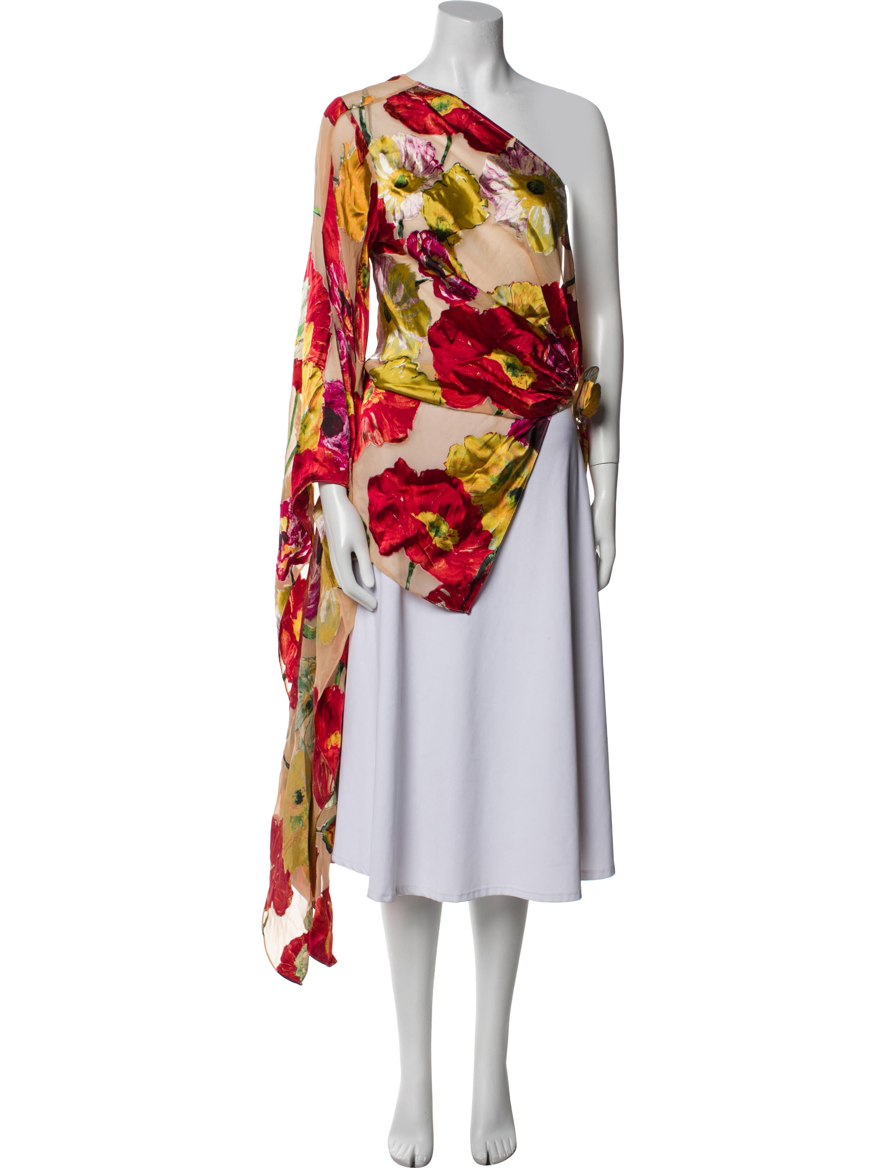 Cult Gaia Floral Print One-Shoulder Blouse w/ Tags