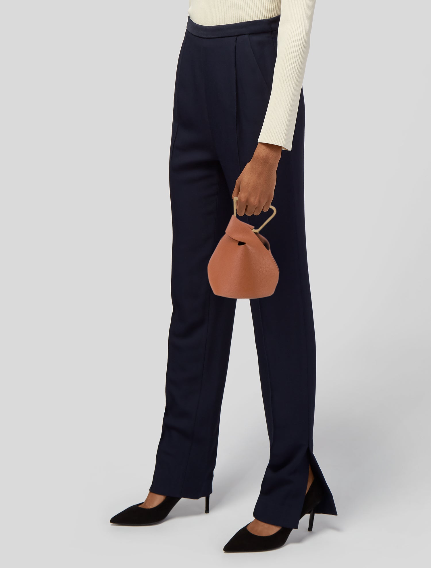 Cult Gaia Leather Top Handle Bag