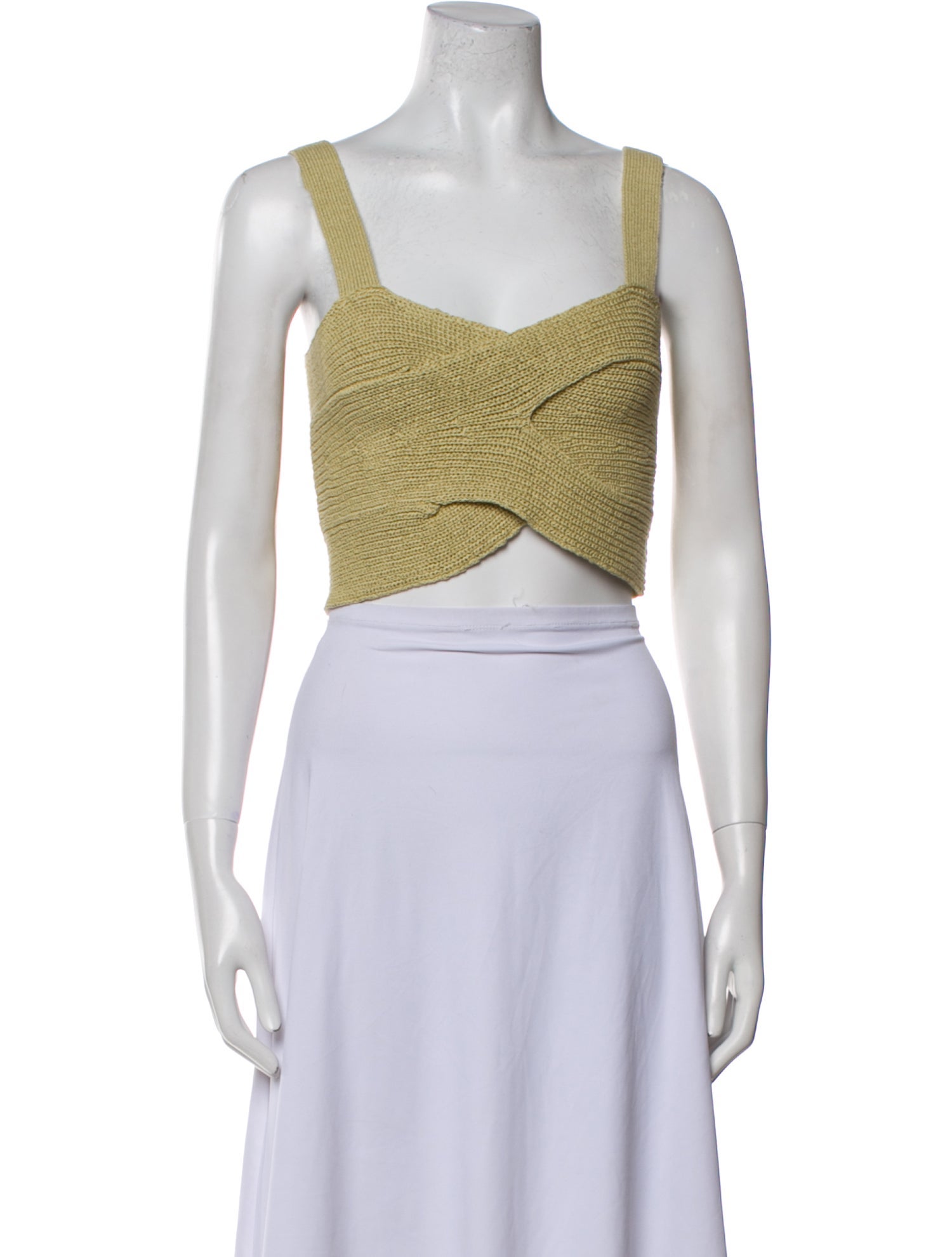 Cult Gaia Square Neckline Sleeveless Crop Top