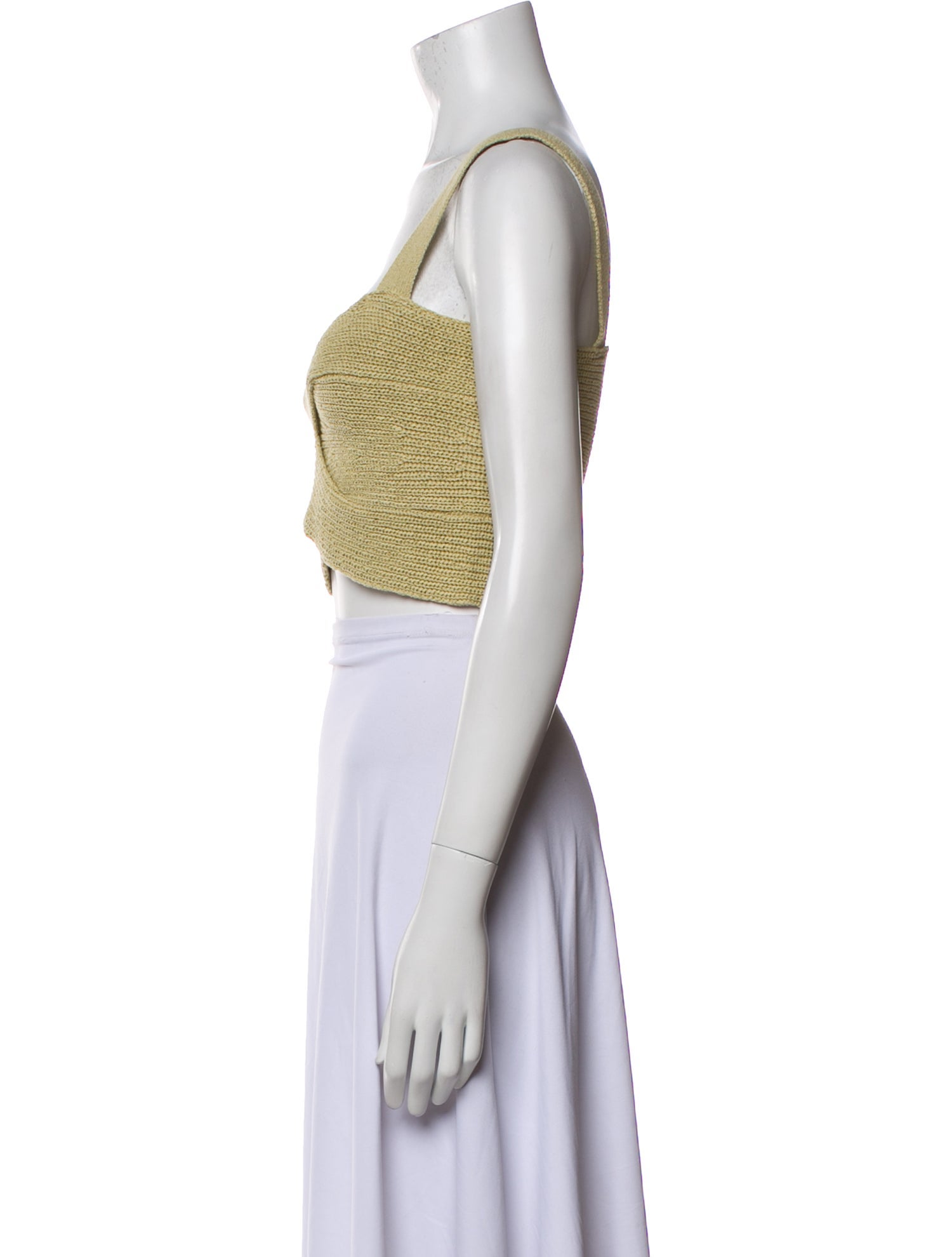 Cult Gaia Square Neckline Sleeveless Crop Top