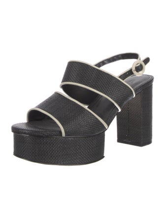 Cult Gaia Raffia Slingback Sandals