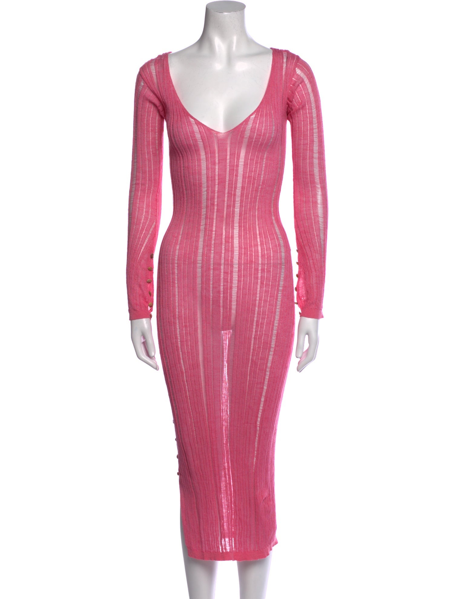 Cult Gaia Striped Midi Length Dress