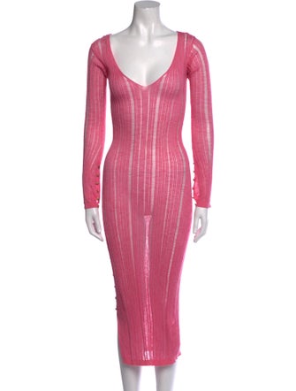 Cult Gaia Striped Midi Length Dress