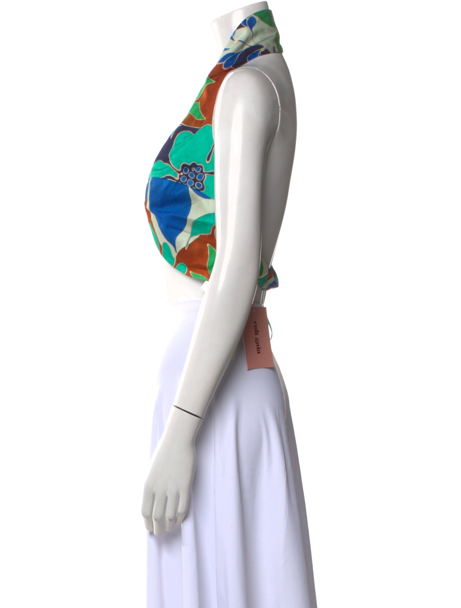 Cult Gaia Printed Halterneck Crop Top w/ Tags