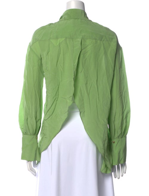 Cult Gaia Mock Neck Long Sleeve Button-Up Top