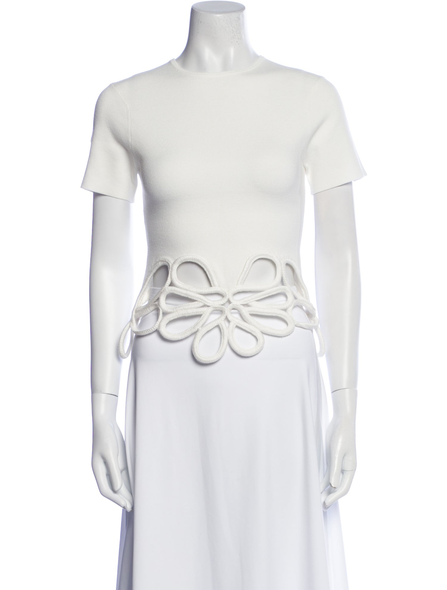 Cult Gaia Scoop Neck Short Sleeve Crop Top