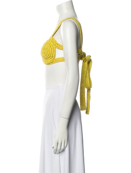 Cult Gaia V-Neck Sleeveless Crop Top