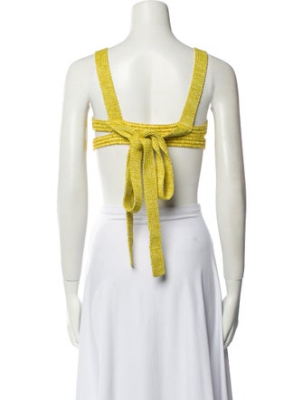 Cult Gaia V-Neck Sleeveless Crop Top