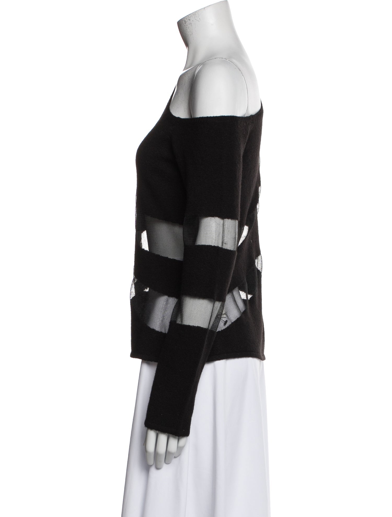 Cult Gaia Striped Asymmetrical Sweater