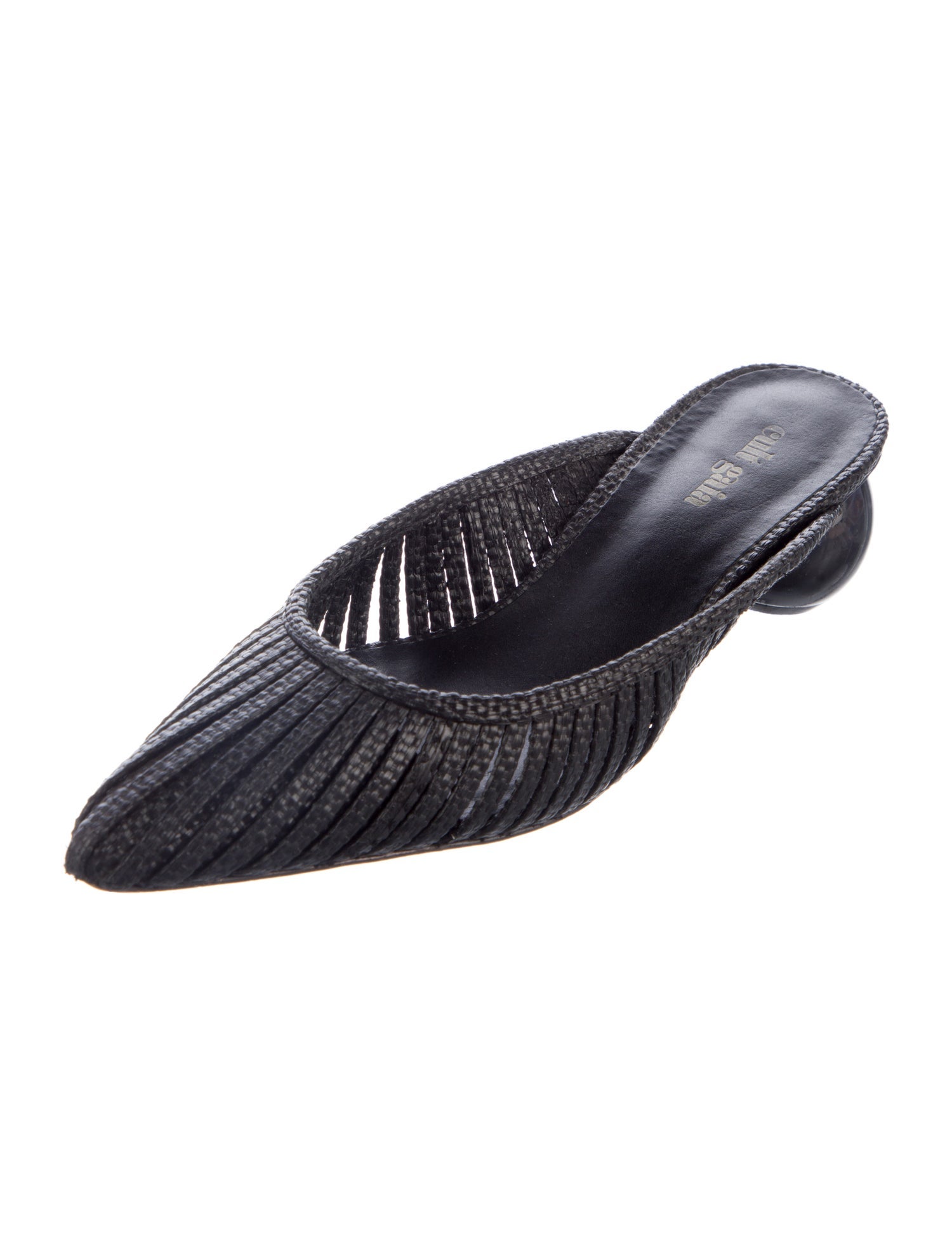 Cult Gaia Straw Printed Mules