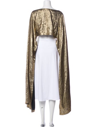 Cult Gaia Square Neckline Long Sleeve Crop Top