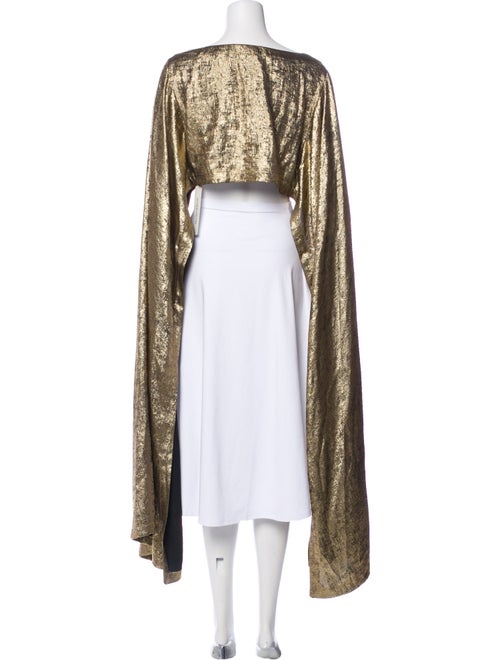 Cult Gaia Square Neckline Long Sleeve Crop Top