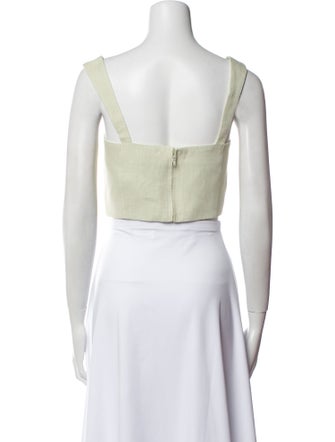 Cult Gaia Linen Square Neckline Crop Top