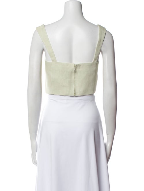 Cult Gaia Linen Square Neckline Crop Top