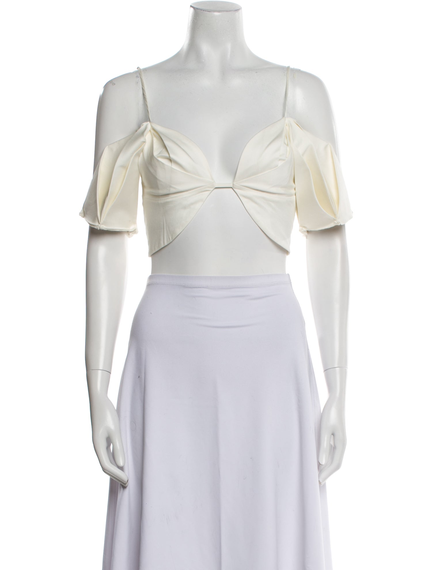 Cult Gaia Off-The-Shoulder Short Sleeve Crop Top