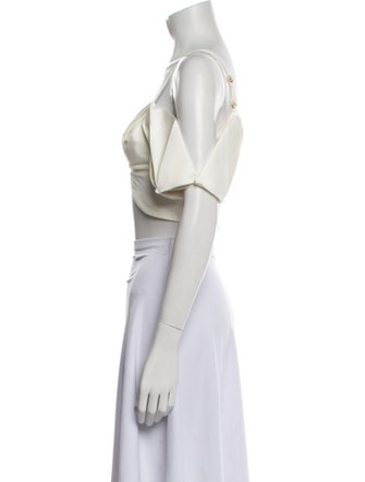 Cult Gaia Off-The-Shoulder Short Sleeve Crop Top