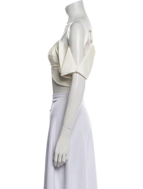 Cult Gaia Off-The-Shoulder Short Sleeve Crop Top