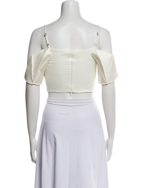 Cult Gaia Off-The-Shoulder Short Sleeve Crop Top