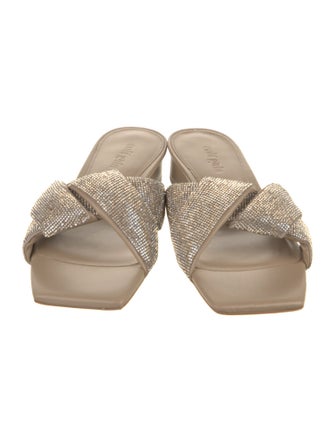 Cult Gaia Crystal Crystal Embellishments Slides