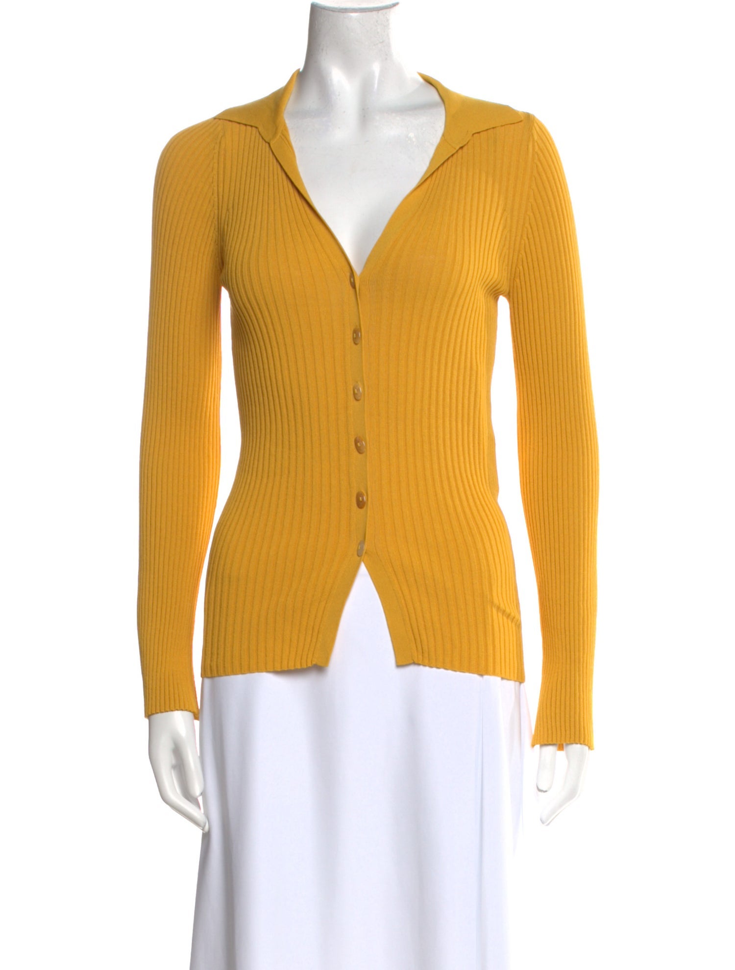 Cult Gaia V-Neck Long Sleeve Top