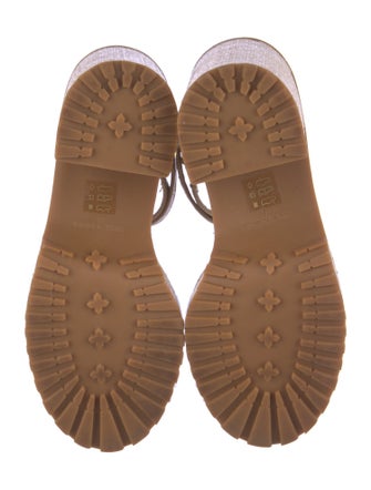 Cult Gaia Raffia Leather Trim Embellishment Espadrilles