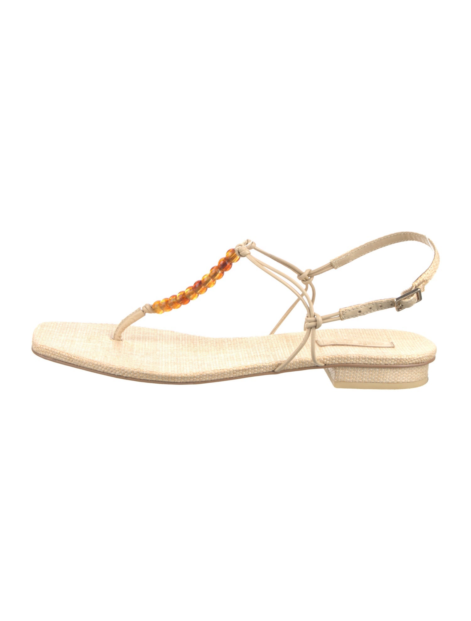 Cult Gaia Beaded Accents T-Strap Sandals